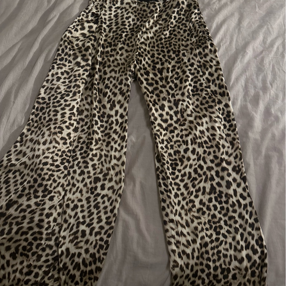 Zara size small leopard “silk” pants.